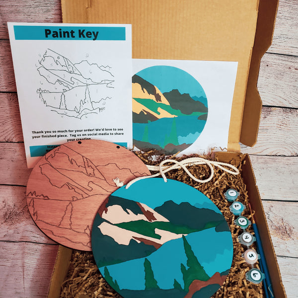 Moraine Lake National Park Paint By Numbers DIY Wood Craft Kit