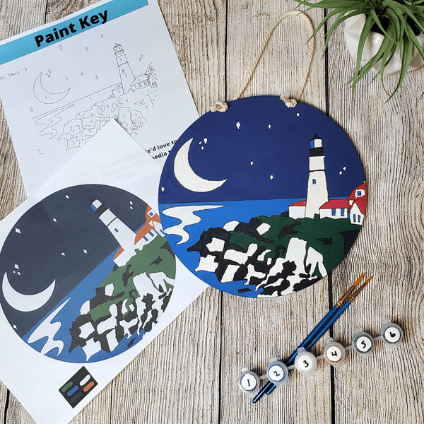 Portland Head Light Paint By Numbers DIY Wood Craft Kit