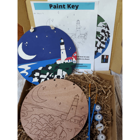 Portland Head Light Paint By Numbers DIY Wood Craft Kit