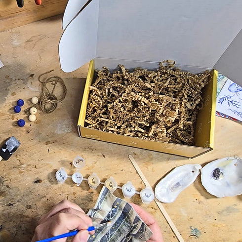 Decoupage Oyster Shell DIY Kit, Everything Included to Finish!